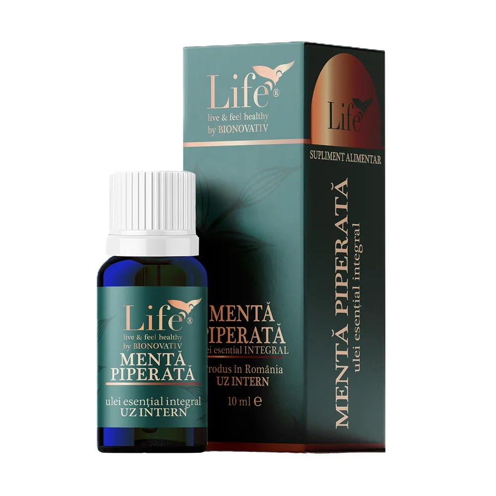 Ulei esential integral de Menta Piperata, 10 ml, Bionovativ