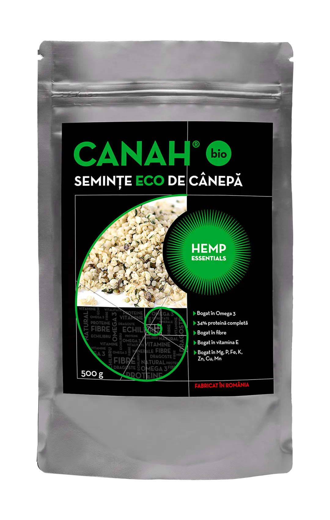 Seminte Decorticate de canepa x 500g (Canah)