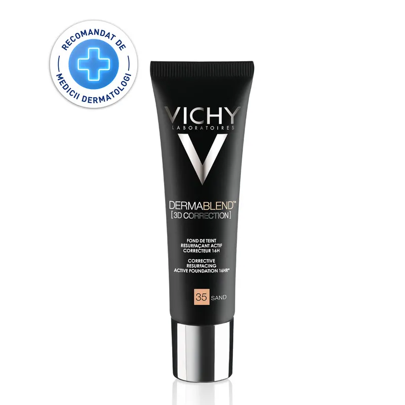 VICHY DERMABLEND 3D FOND DE TEN CORECTOR TEN GRAS CU TENDINTA ACNEICA NUANTA 35 SAND