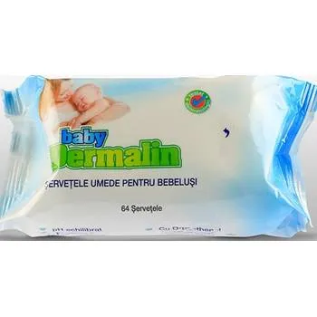 Dermalin Servetele umede pentru copii, 64 bucati