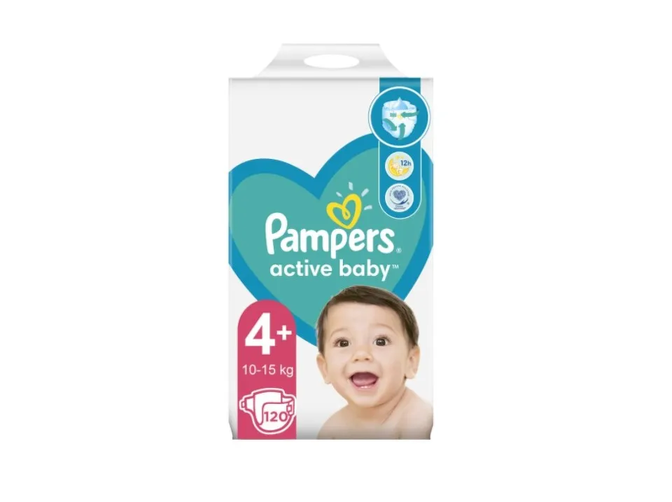 PAMPERS ACTIVE BABY 10-15KG SCUTECE 120 BUCATI MARIMEA 4+