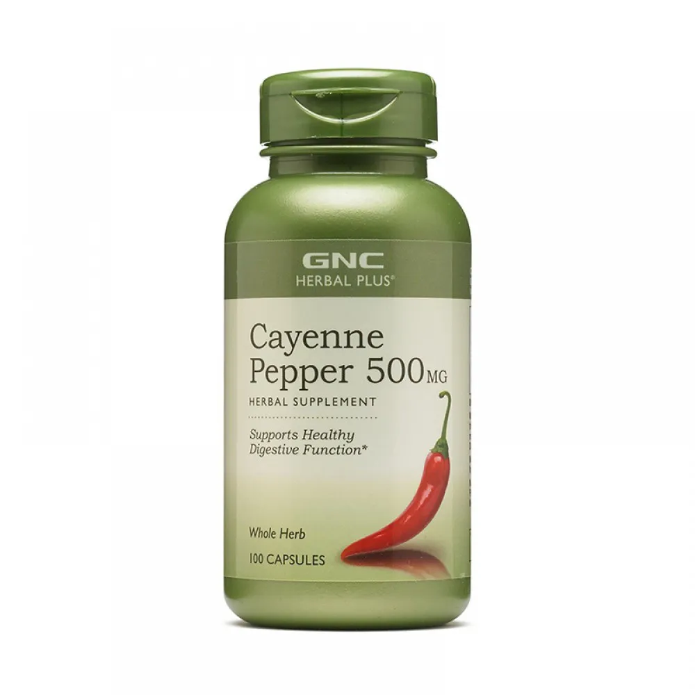 Ardei cayenne 500 mg (100 capsule), GNC Herbal Plus