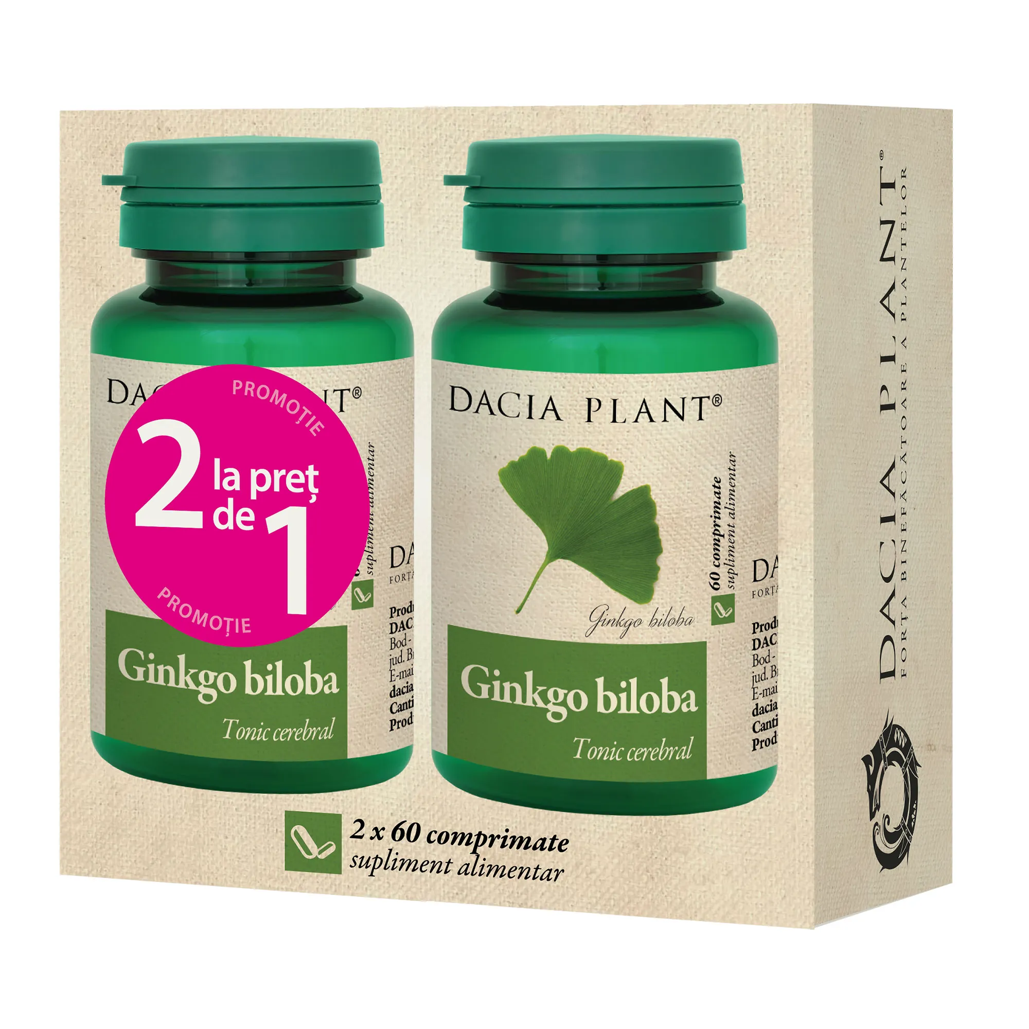 Ginkgo Biloba, 60 comprimate, 11, Dacia Plant