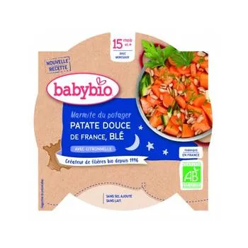 Meniu cu legume, cartof dulce si grau Bio, 260g, BabyBio