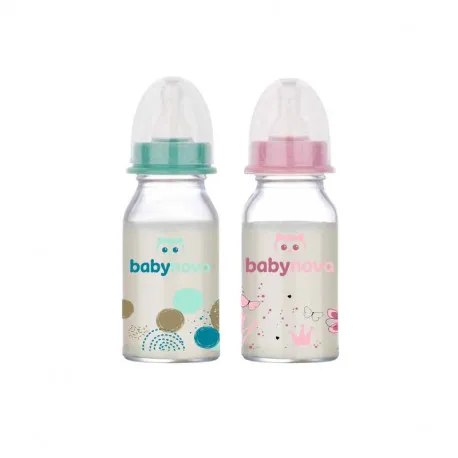 BabyNova Biberon sticla decorat, 120ml