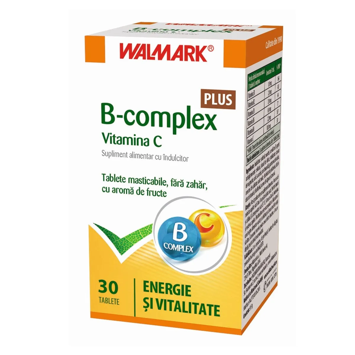 B Complex + vitamina C x 30 comprimate