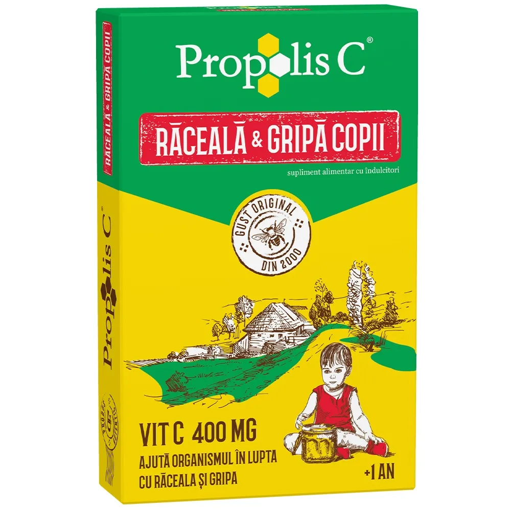 Propolis C Raceala si Gripa copii, +1an, 8 plicuri, Fiterman