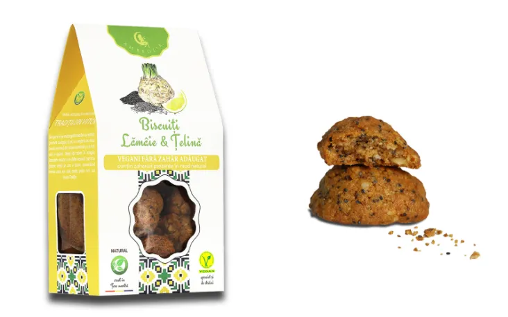 Biscuiti vegani cu lamaie si telina, 150g, Ambrozia