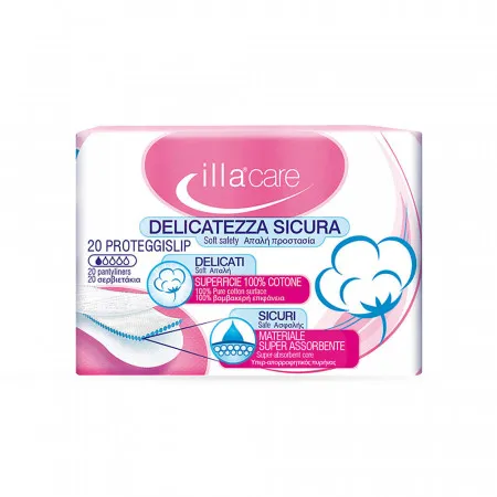 Absorbante bumbac zilnice Illa Care, 20 bucati, Pietrasanta Pharma