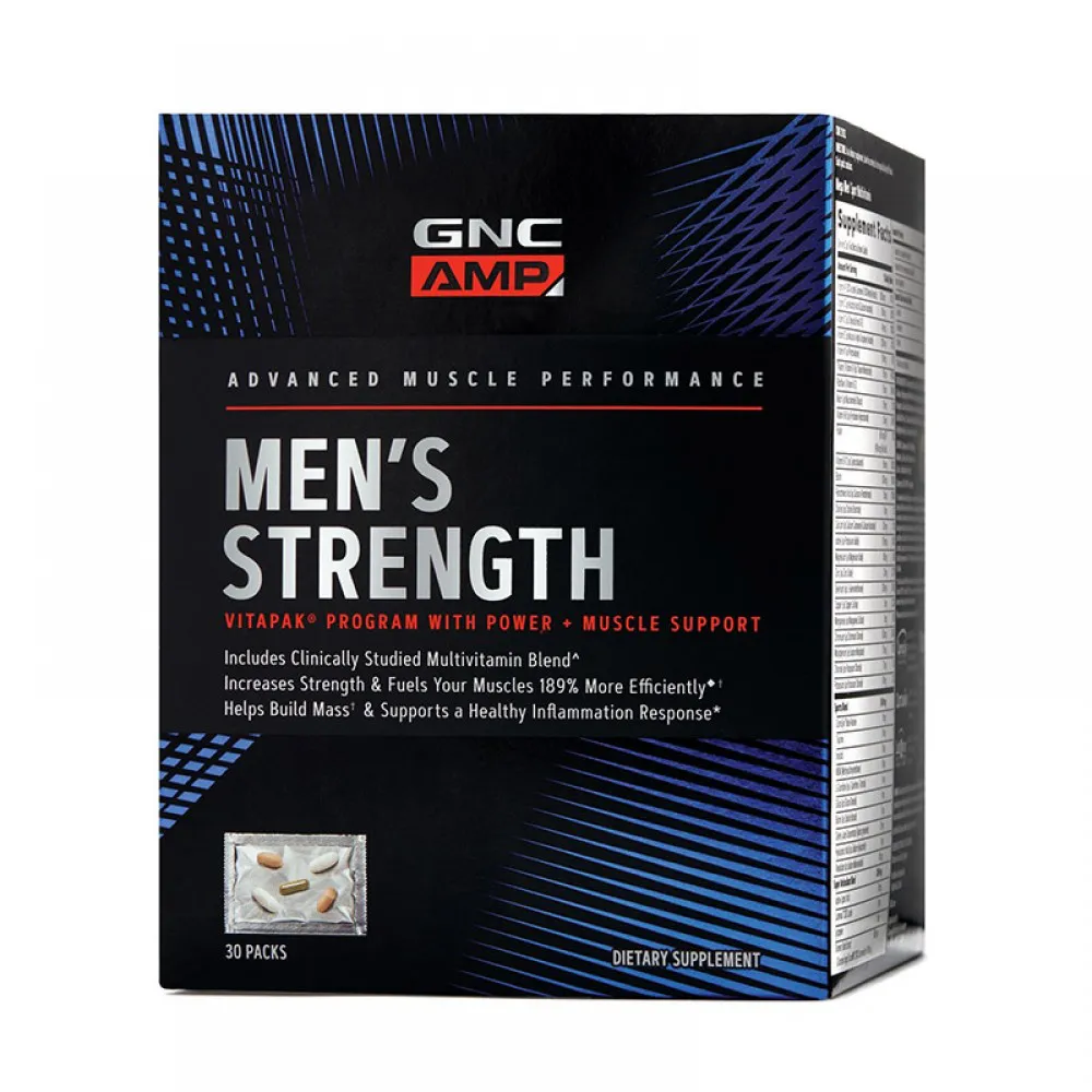 AMP Men's Strength Vitapak - Program pentru cresterea masei musculare (30 pachete), GNC