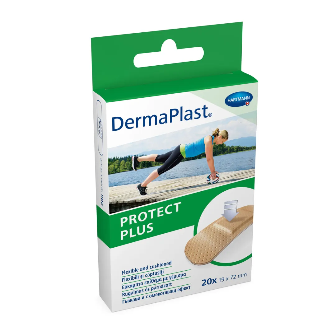 Plasturi hipoalergeni, captusiti, DermaPlast Protect Plus, 20 bucati, Hartmann