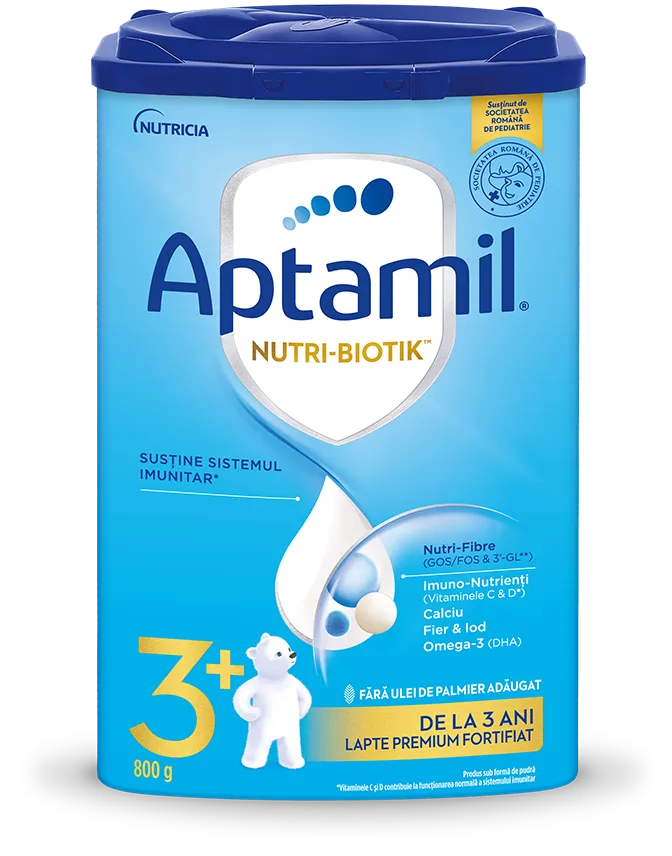 APTAMIL JUNIOR 3+, LAPTE PREMIUM FORTIFIAT, 800g, de la 3 ani