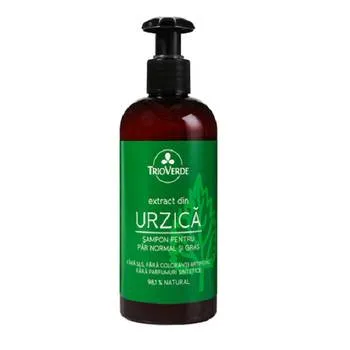 Sampon pentru par normal si gras cu extract de urzica, 250ml, Trio Verde