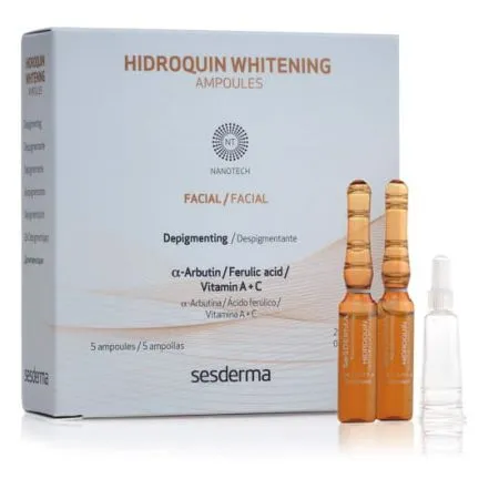 Fiole depigmentante Hidroquin Whitening, 5 bucati x 2 ml, Sesderma