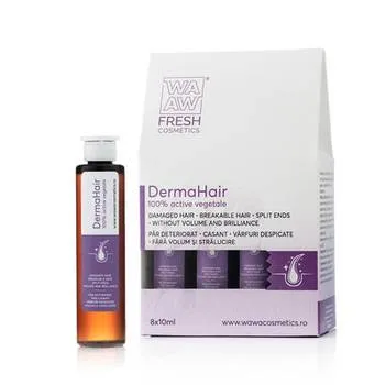 DermaHair Booster pentru par deteriorat si varfuri despicate, 8x10ml, Wawa Fresh Cosmetics