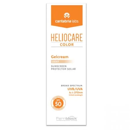 Gel-crema pentru protectie solara cu SPF 50 Heliocare Color, Nuanta Light, 50 ml, Cantabria Labs