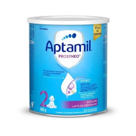 Lapte praf Aptamil PROSYNEO 2 Lapte de continuare, 400g, 6-12 luni