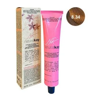 Vopsea vegana 8.34 Golden Copper Light Blonde, 100ml, Natural Kay