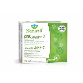 Zinc organic + C, 60 comprimate, Naturell