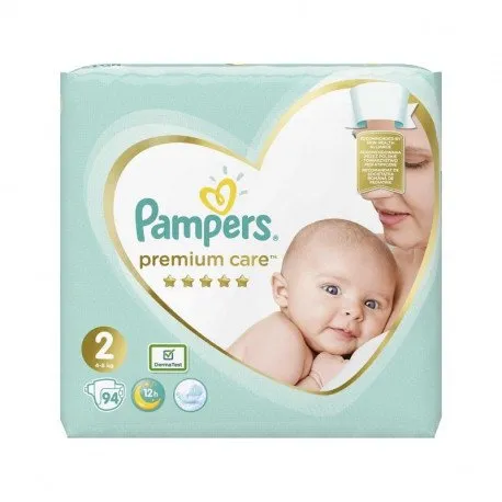 Pampers Scutece Premium Care Mini, 4-8 kg, marimea 2, 94 bucati