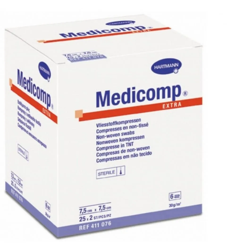 Medicomp Extra Comprese sterile 7,5 x 7,5cm x 25buc (Hartmann)