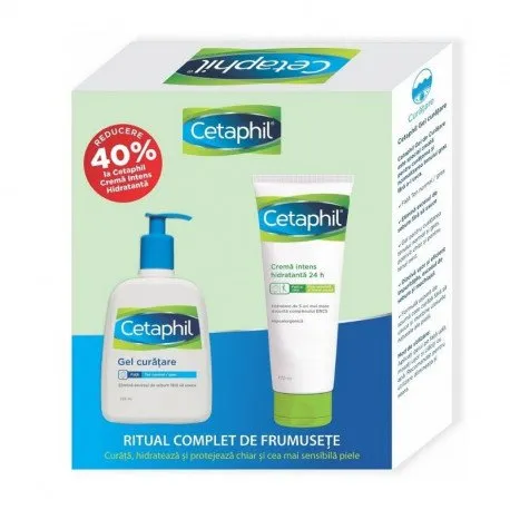 Cetaphil Pachet Gel de curatare, 236 ml + Crema intens hidratanta, 220 ml