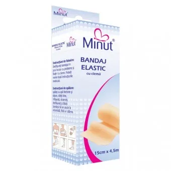 Minut Bandaj elastic cu clema 15 cm x 4.5m