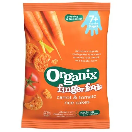 Organix Rondele Bio fara Gluten Orez Morcov si Rosii 50g