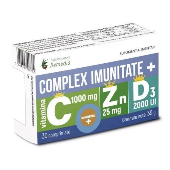 COMPLEX IMUNITATE +VITAMINA C 1000MG+ZN 25MG +D3 2000UI 30 COMPRIMATE