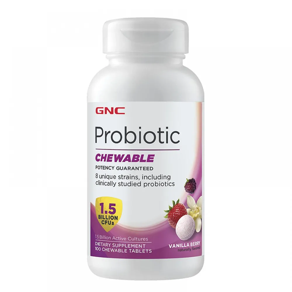 Probiotic 1,5 miliarde CFU (100 tablete masticabile), GNC