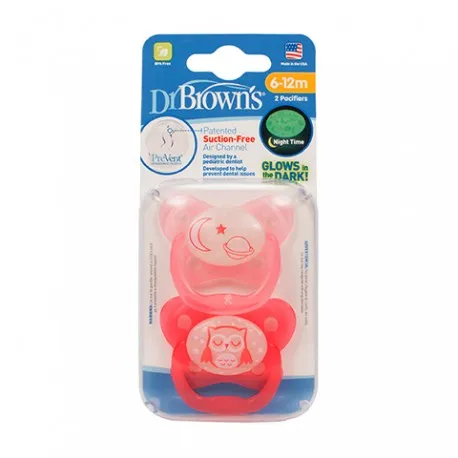 Dr. Brown's PV22006 Suzeta Silicon Prevent niv2 (2 pack) Fosforescent
