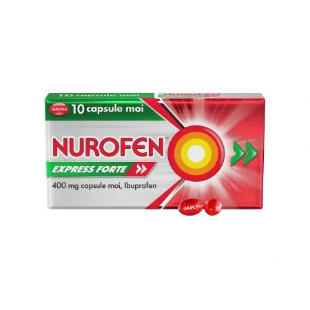 Nurofen Express Forte, 400 mg, 10 capsule moi, Reckitt Benckiser