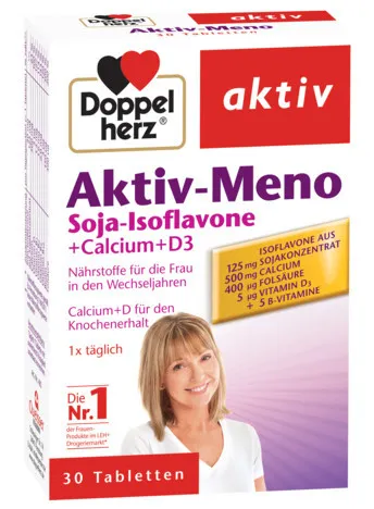 DOPPELHERZ AKTIV MENO SOIA-ISOFLAVONE + CALCIU + VITAMINA D3 30 TABLETE