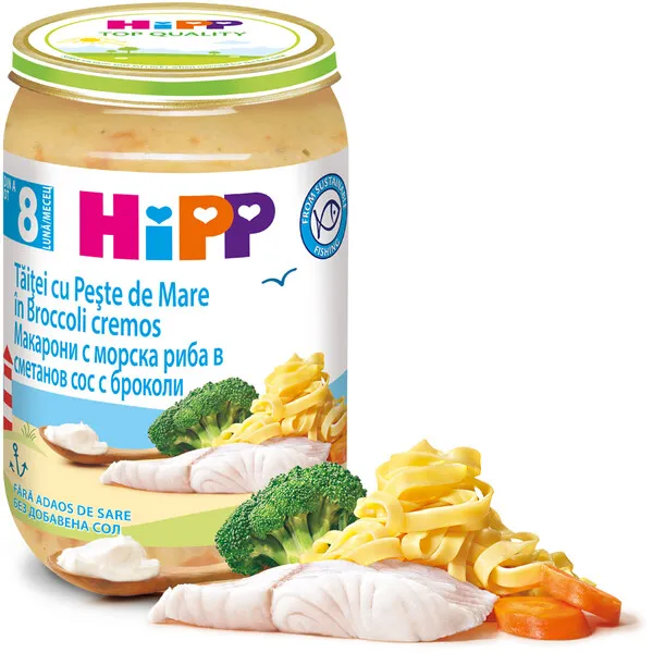 Hipp Taitei cu Peste de Mare in Broccoli cremos 8uni+, 220 g