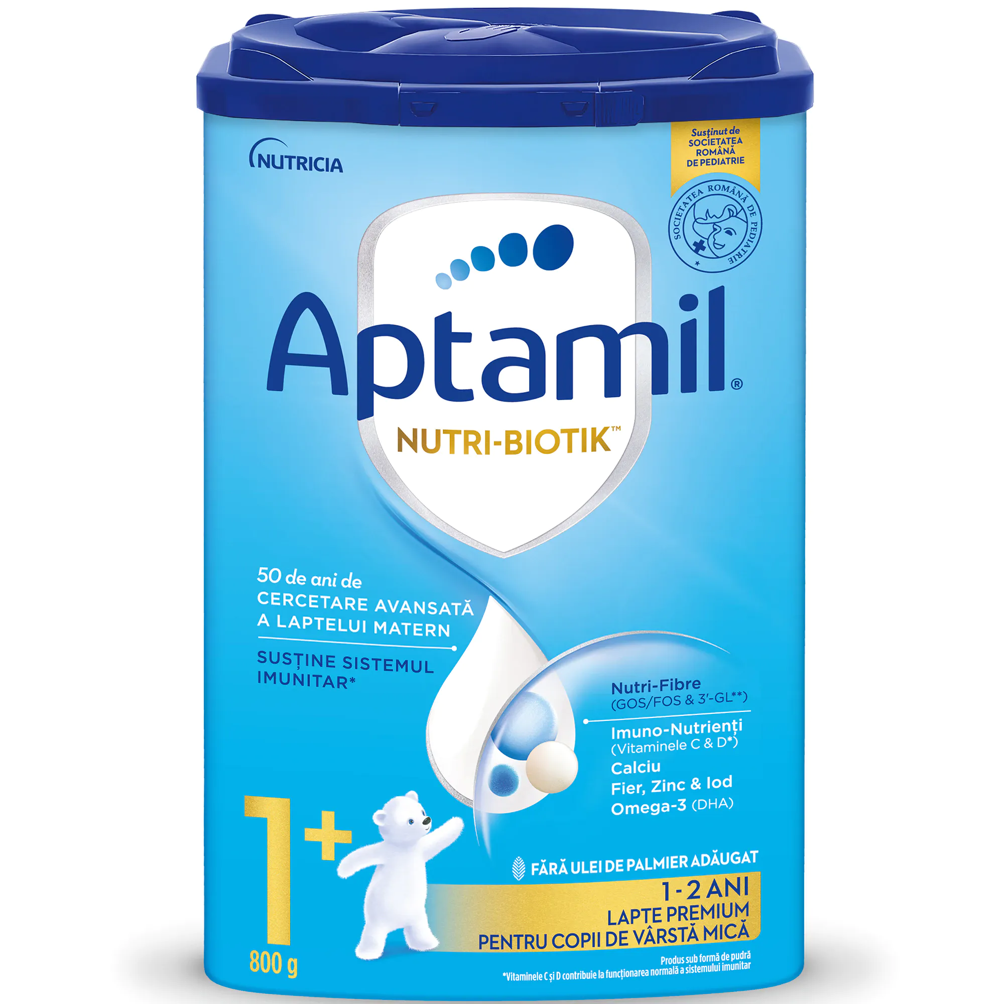 Aptamil 1+, lapte premium pentru copii de varsta mica, 12-24 luni, 800 grame