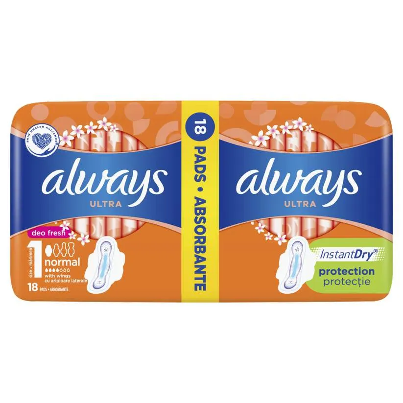 ALWAYS ULTRA FRESH DUO PACK ABSORBANTE 18BUC