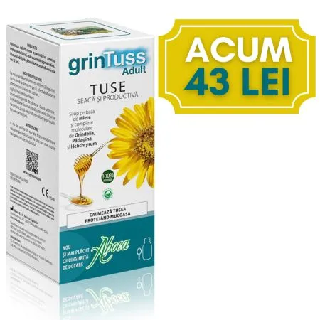 GrinTuss sirop de tuse pentru adulti, 180 ml, Aboca