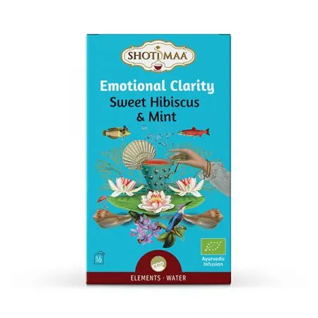 Ceai Bio cu hibiscus dulce si menta Elements Emotional Clarity, 16 plicuri, Shoti Maa