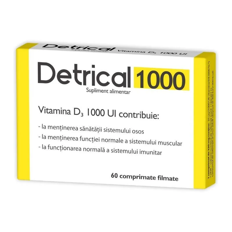 Detrical vitamina D 1000 UI, 60 comprimate, Zdrovit