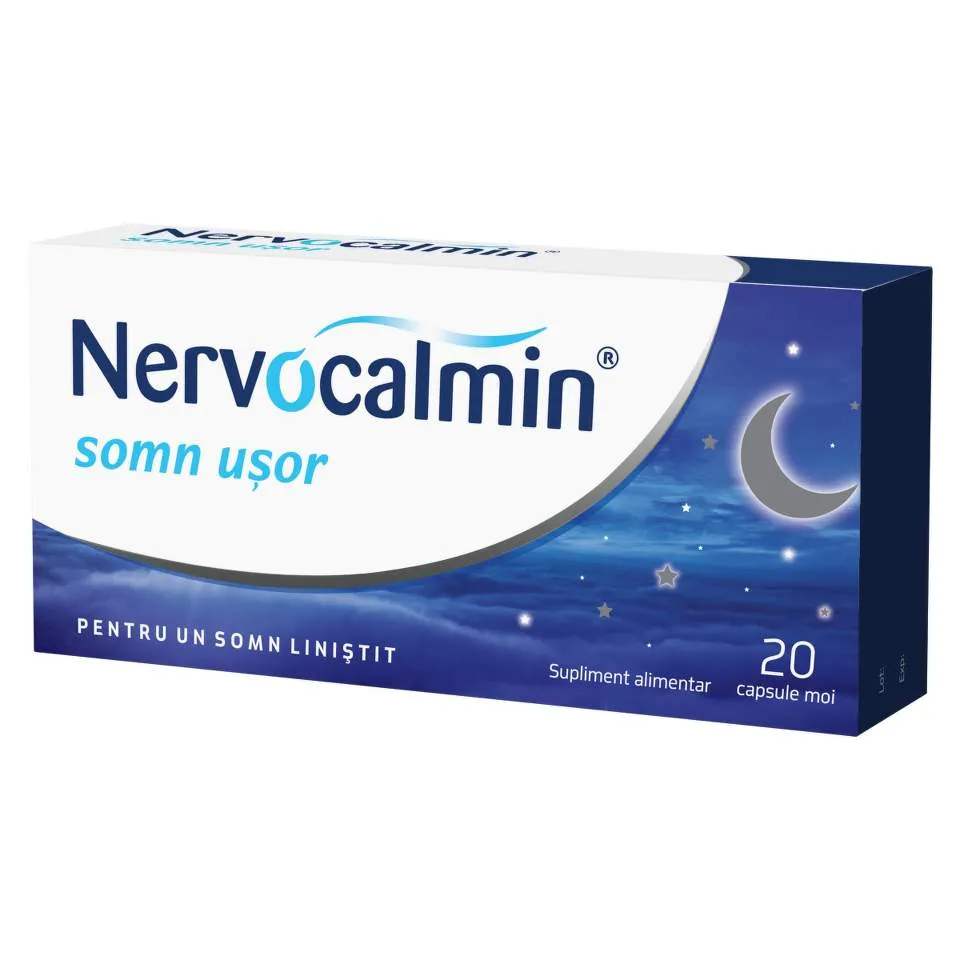 NERVOCALMIN SOMN USOR CU VALERIANA 20 CAPSULE MOI