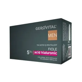 Fiole cu acid hialuronic 5% Men, 10 fiole x 2ml, Gerovital