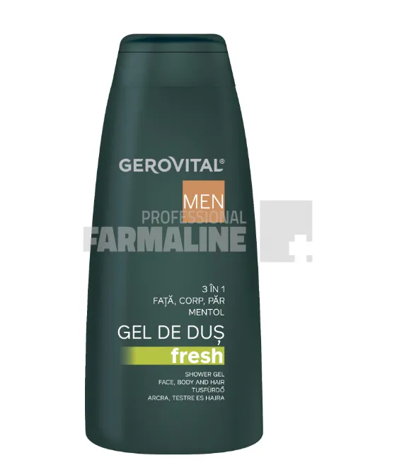 Gerovital Men Gel de dus fresh 3 in 1 400 ml