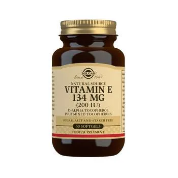 Vitamina E naturala 134mg, 50 capsule, Solgar