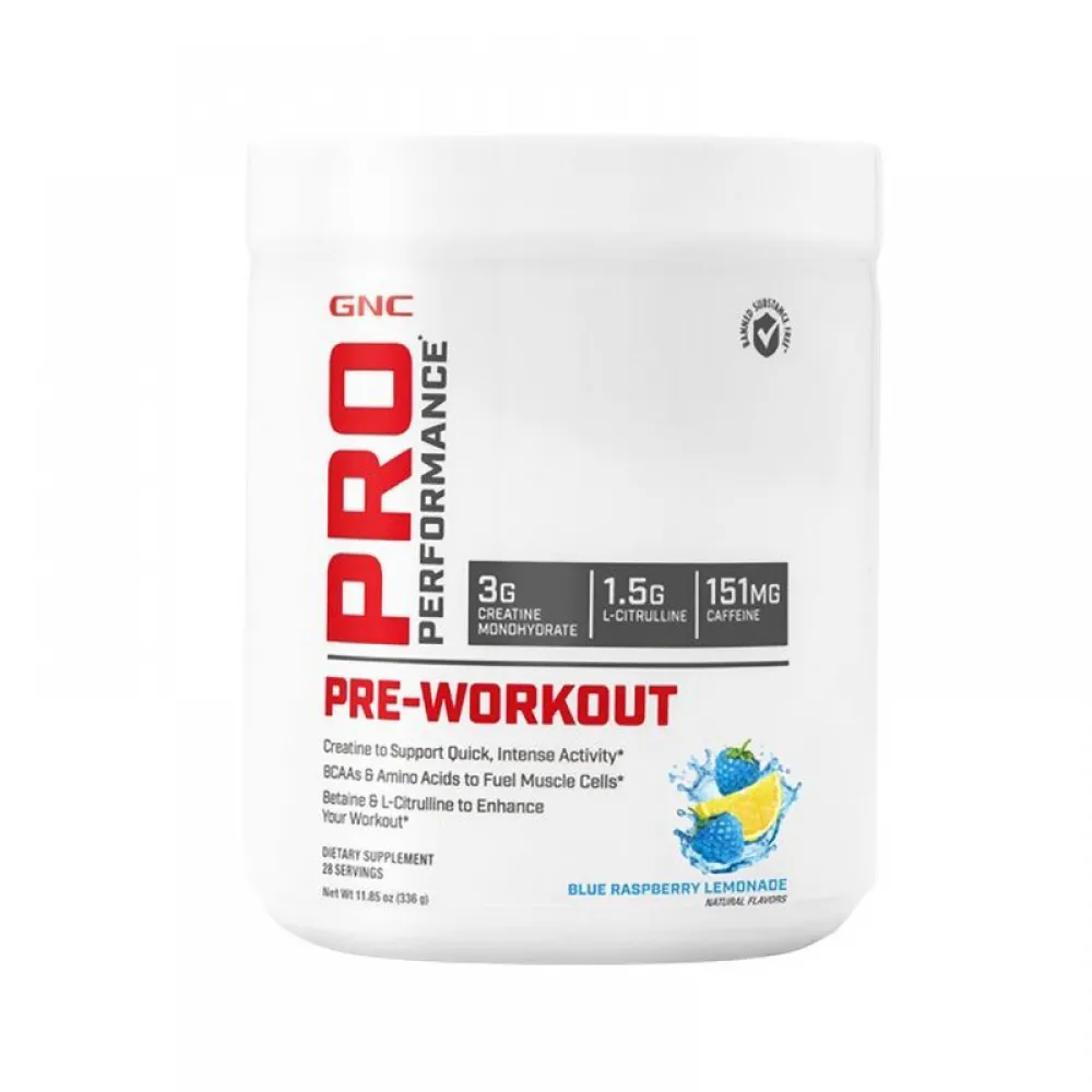 Pre-Workout cu aroma de limonada cu zmeura (336 grame), GNC Pro Performance