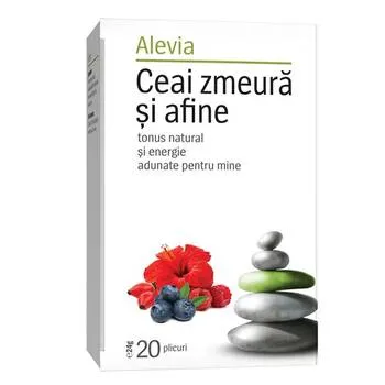 Ceai cu zmeura si afine, 20 plicuri, Alevia