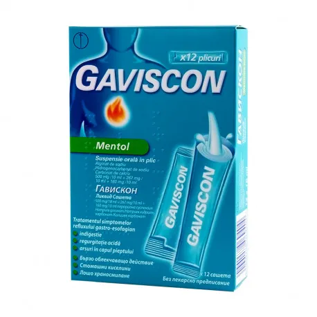 GAVISCON MENTOL x 24 COMPR. MAST. FARA CONCENTRATIE RECKITT BENCKISER  R