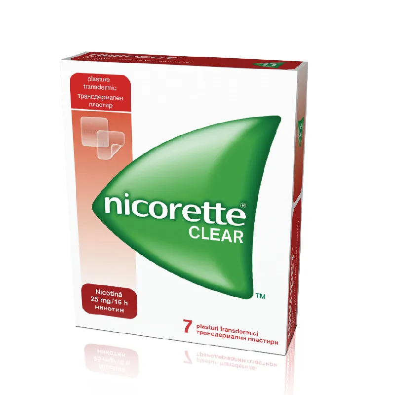 Nicorette Clear 25mg/16h x 7 plasturi transdermici