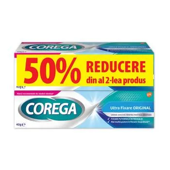 Crema adeziva pentru proteza dentara Ultra Fixare Original, 2 x 40g, Corega