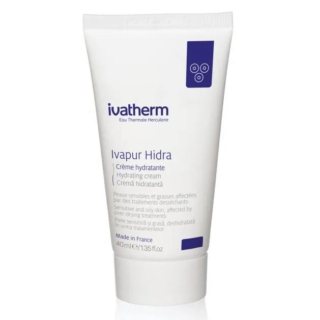 IVATHERM Crema hidratanta pentru piele sensibila si grasa, deshidratata Ivapur Hidra, 40 ml