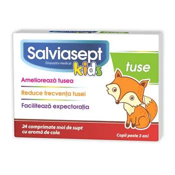Salviasept Kids cu aroma de Cola, 24 comprimate moi, Zdrovit